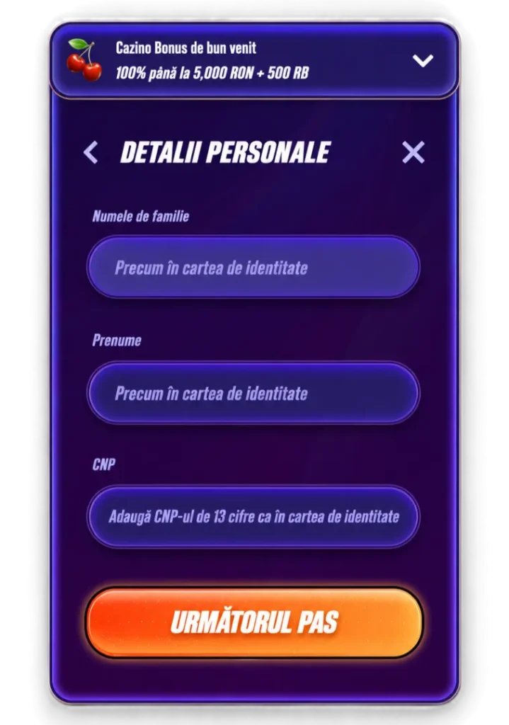 Înregistrarea datelor personale în Zinx